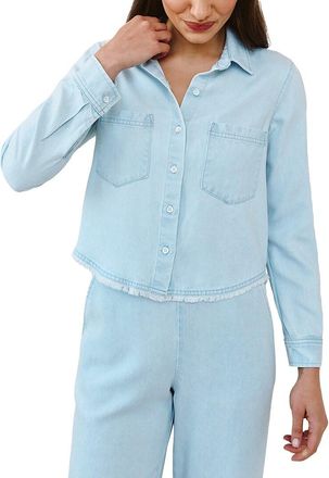 Bella Dahl Two Pocket Fray Hem Shirt