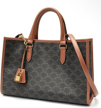 Celine Brown Canvas Tote Bag (Pre-Owned)