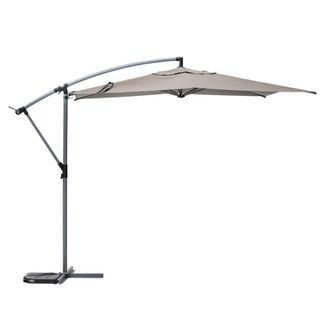 Hesperide Sombrilla Colgante Redonda Manoa Gris Topo Y Gris Grafito - 3 M - Hesp&eacute;ride