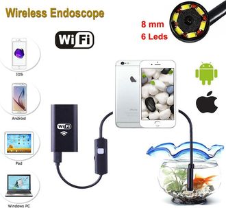 Trade Shop Trade Shop - Telecamera Endoscopica Per Ispezione Wifi Per Smartphone 6 Led Mt Ip67 - -2 Mt