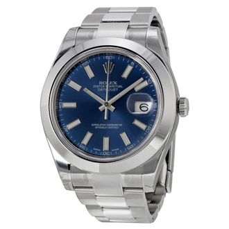 Rolex Pre-owned Rolex Datejust II Automatic Chronometer Blue Dial Mens Watch 116300BLSO