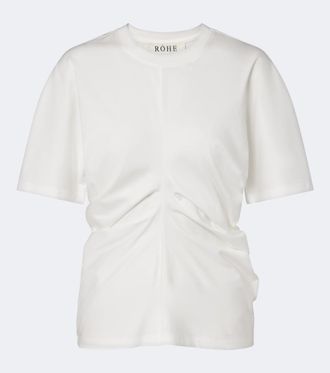 R&oacute;he R&oacute;he Gathered cotton and silk-blend t-shirt