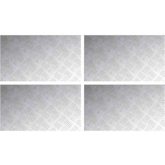 vidaXL Placas En Cuadr&iacute;cula 4 Pcs Plateado 70 X 40 Cm Aluminio Vidaxl