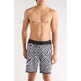 Volcom Infuse Swim Trunks in White Black at Nordstrom Rack, Size 29