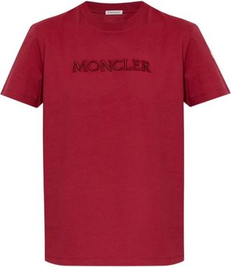 Moncler T-Shirts, female, Red, L, Branded T Shirt
