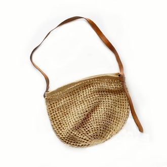 Minga London Maria Woven Market Bag - Leather Strap in Natural at Nordstrom