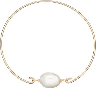 Lily & Roo Gold Large Pearl Bangle