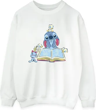 Disney Dames/Dames Lilo & Stitch Boek Lezen Sweatshirt (Wit)