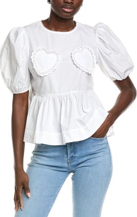 English Factory Heart Peplum Top