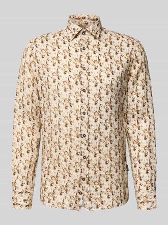 Bugatti Slim Fit Freizeithemd aus reinen Leinen Modell Gold in Sand, Gr&ouml;&szlig;e XXXXL