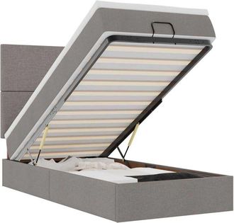 vidaXL Estructura De Cama Otomana Colch&oacute;n Tela Gris Pardo 80x200cm Vidaxl