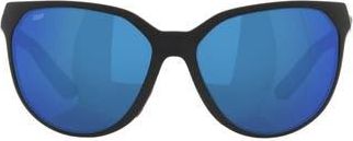 Costa Mayfly 58mm Mirrored Polarized Round Sunglasses in Blue at Nordstrom Rack
