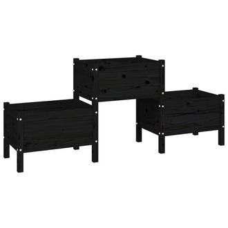 Berkfield Home Planter Black 178.5x44x75 cm Solid Wood Pine