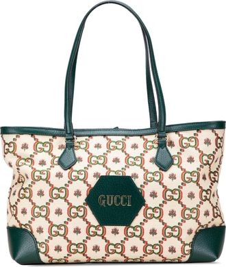 Gucci Pre-owned Womens Floral Print Gg Logo Tote - Ivory Textile - One Size