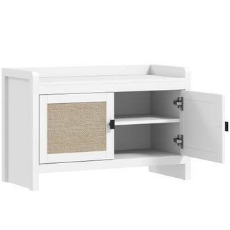 HOMCOM Banco zapatero 80x35x52 cm blanco