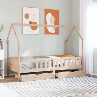 vidaXL Estructura De Cama Infantil Con Cajones Madera Pino 90x190 Cm Vidaxl
