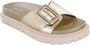 Mia Gya Platform Slide Sandal in Gold Metal at Nordstrom Rack, Size 6.5