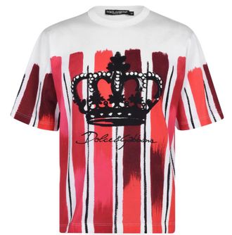 Dolce & Gabbana Red Paintbrush Print T-Shirt Size XL