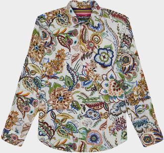 Robert Graham Mens Palawan Floral Woven Sport Shirt