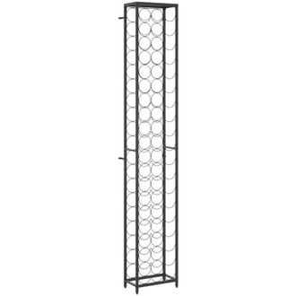 vidaXL Vidaxl - Wine Rack for 57 Bottles Black 34x18x200 cm Wrought Iron