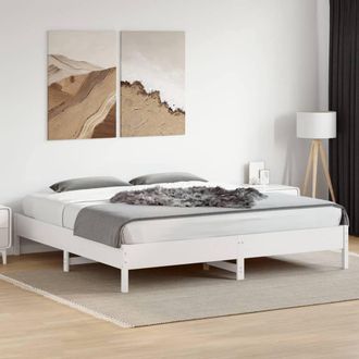 Berkfield Home Beautiful Bed Frame without Mattress White 200x200 cm Solid Wood Pine