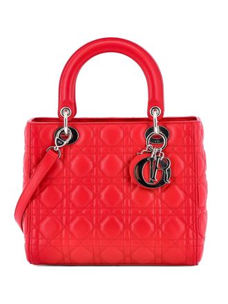 Dior Lady Dior Bag Cannage Quilt Lambskin Medium satchel - Rood
