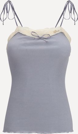 Chlo&eacute; Canotta con spalline sottili in jersey e pizzo Woman M