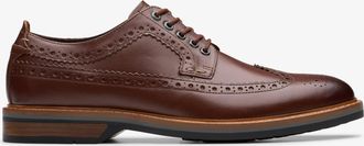 Clarks Mens Pitney Limit Tan Leather Shoes - Brown - Size UK 7