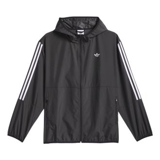 adidas Skateboarding Windbreaker Asia Sizing Black White JX0268
