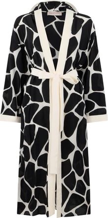 Valentino Garavani Zijden Contrast Badjas - Dames - Lange truien - Zwart - M - Truien & Vesten