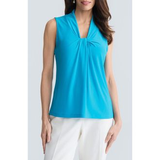 Kasper Sleeveless Knot Front Jersey Top in Bright Azul at Nordstrom, Size X-Small