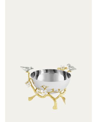 Michael Aram Lovebirds Silver & Gold Nut Bowl