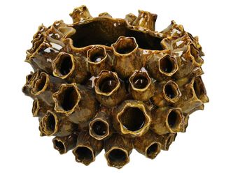 Schubiger M&ouml;bel Vase Keramik Senfgelb B: 36 cm