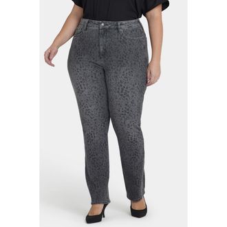 NYDJ Marilyn High Waist Straight Leg Jeans in Grey Daniela Ditsy at Nordstrom Rack, Size 16W