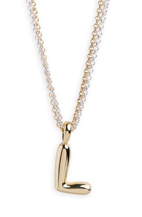 Argento Vivo Puffy A Initial Pendant Necklace in Two Tone at Nordstrom