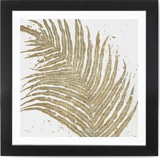 iCanvas iCanvas Gold Leaves I by Wellington Studio Black Framed Fine Art Paper Print