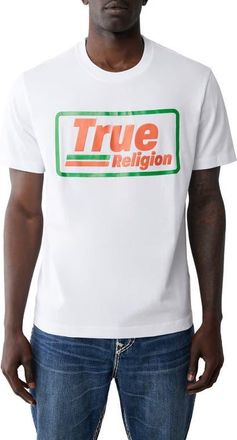 True Religion Gas Logo Graphic T-Shirt in Optic White at Nordstrom, Size Medium