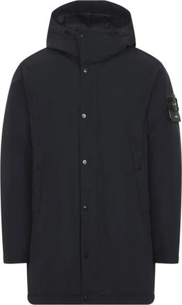 Stone Island Lange gewatteerde parka - Heren - Parka Jassen - Zwart - S - Jassen