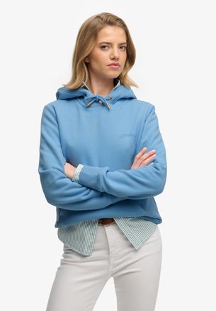 Superdry Kapuzensweatshirt SUPERDRY Essential Logo Emb Hood Hb, Damen, Gr. XXL, blaubell, Sweatware, Obermaterial: 100% Baumwolle, unifarben, Rundhals, Rippb&uuml;n