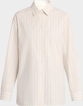 The Row Sisilia Stripe Button Down Blouse