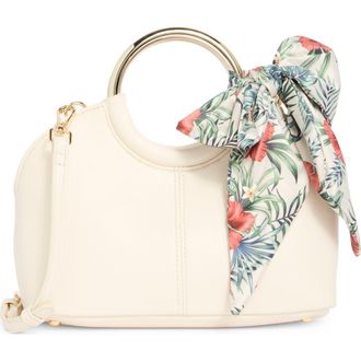 Steve Madden Gwenie Faux Leather Handbag With Scarf in Vanilla at Nordstrom Rack