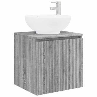 vidaXL Vanidad Con Lavabo De Pared Sonoma Gris 49,5 X 44,5 X 65 Cm Vidaxl