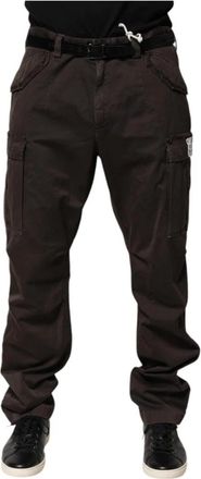 Dolce & Gabbana Bruine Cargo Tapered Broek - Heren - Slim Fit Broeken - Bruin - L - Katoen - Broeken