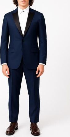 Zanetti Black Slim Fit M&eacute;lange Tuxedo in Navy at Nordstrom Rack, Size 46 Regular