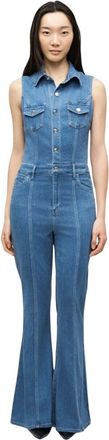 Guess Jumpsuits & Playsuits, Dames, Blauw, XS, Denim, Harlo Flare Denim Jumpsuit