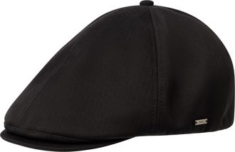 HUGO BOSS Schieberm&uuml;tze BOSS Trystan-HE, Herren, schwarz 001, Web, Materialmix, unifarben, M&uuml;tzen Schieberm&uuml;tze, mit dezentem Markenlabel