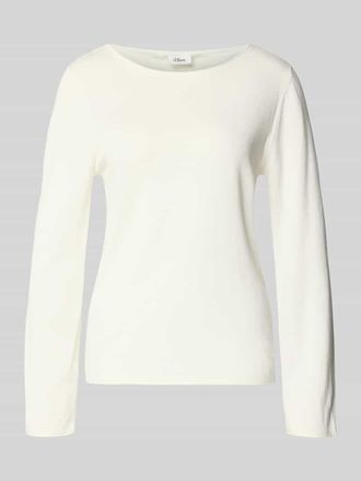 s.Oliver Red Label Regular Fit Langarmshirt aus Baumwoll-Viskose-Mix in Weiss, Gr&ouml;&szlig;e 34