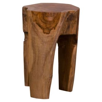 Moloo Taburete de teca maciza reciclada &oslash;26 cm