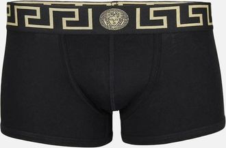 Versace Mens VERSACE Greca Border Low Rise Boxer Trunks, Black - Size: XXX-LARGE