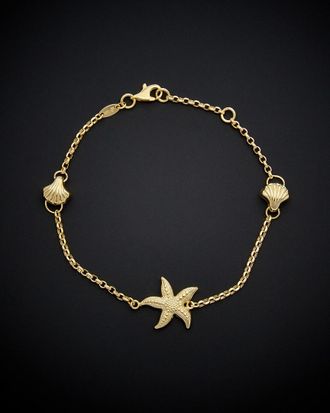 Italian Gold, Inc 14K Italian Gold Seashell & Starfish Station Bracelet